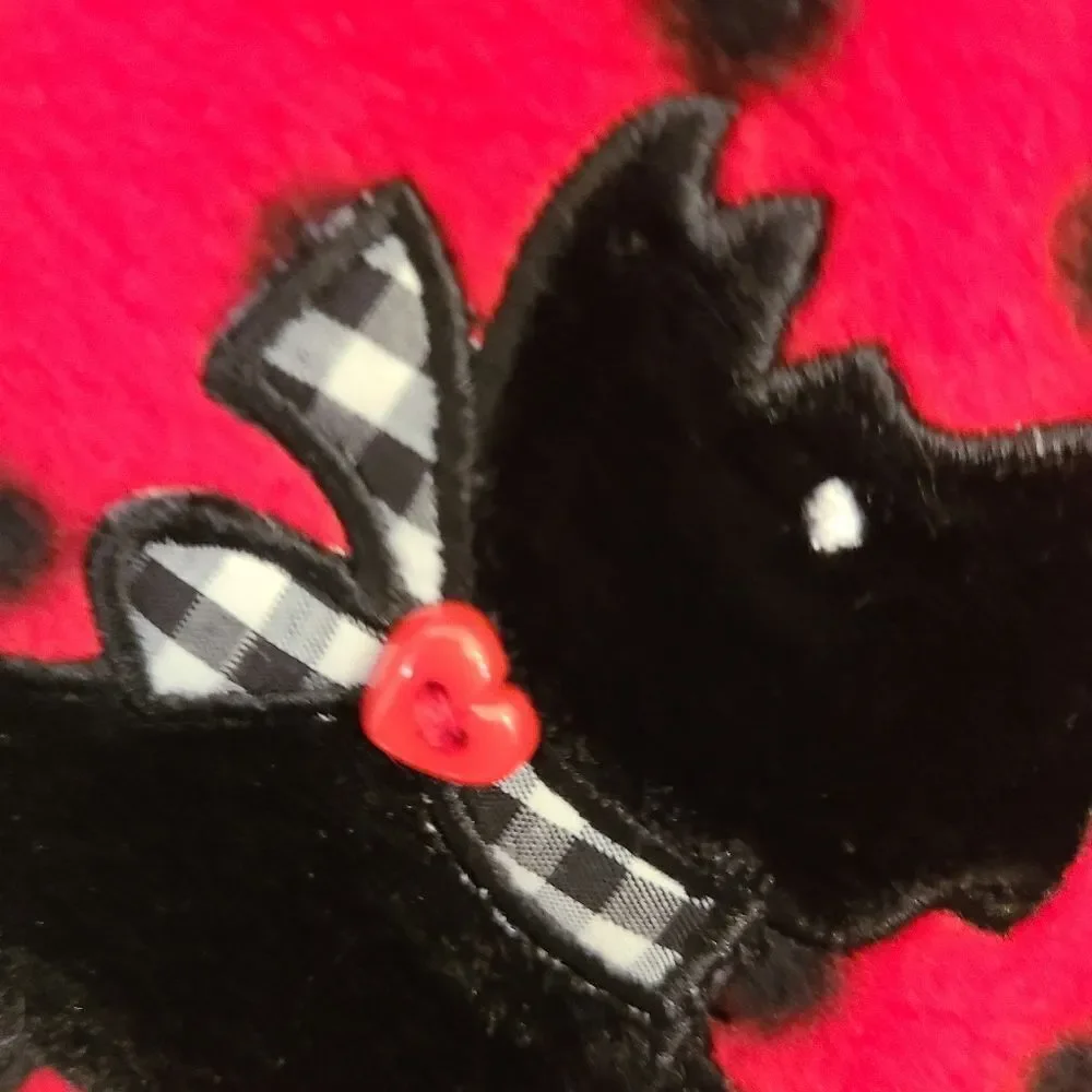 Holiday Editions Coat Velvet Scottie Dog Toddler Faux Fur sz 2T‎
